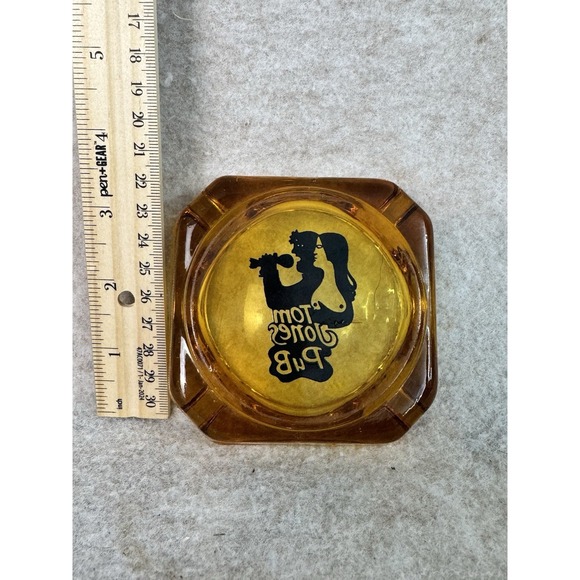 Tom Jones Vintage 1960's 1970's Ashtray Amber Glass - Picture 2 of 3